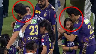 Gautam Gambhir Kissing his Daughters and Hug Wife Natasha Jain after Winning IPL 2024 Trophy KKR