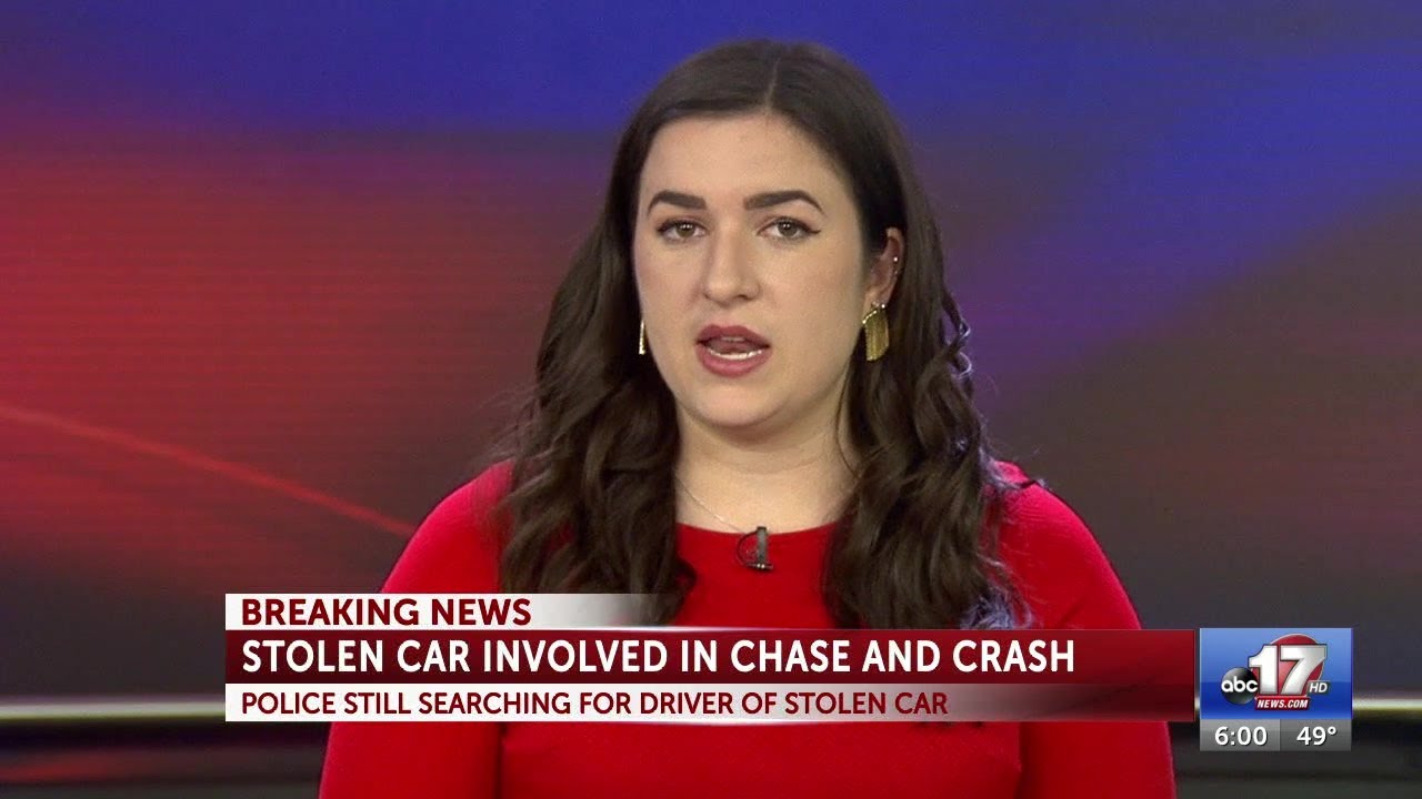 Stolen car involved in chase with police, ends in fiery crash - YouTube