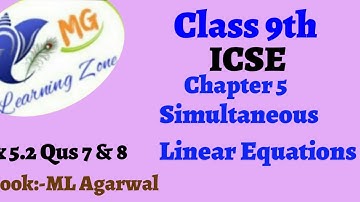 Class 9th ICSE Math Ch 5 Simultaneous Linear Equations Ex 5.2 Qus 7 & 8
