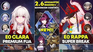 NEW Apocalyptic Shadow 4 | E0 Clara Premium FUA & E0 Rappa Super Break | Honkai Star Rail 2.6