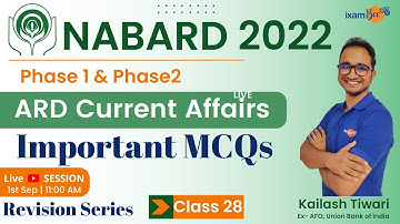 NABARD 2022 |  ARD Current Affairs MCQs |  Important MCQs | By Kailash Tiwari(Ex AFO UBI)