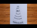 How to draw a girl with beautiful dress very easy|girl drawing for beginners|easy girl drawing 
