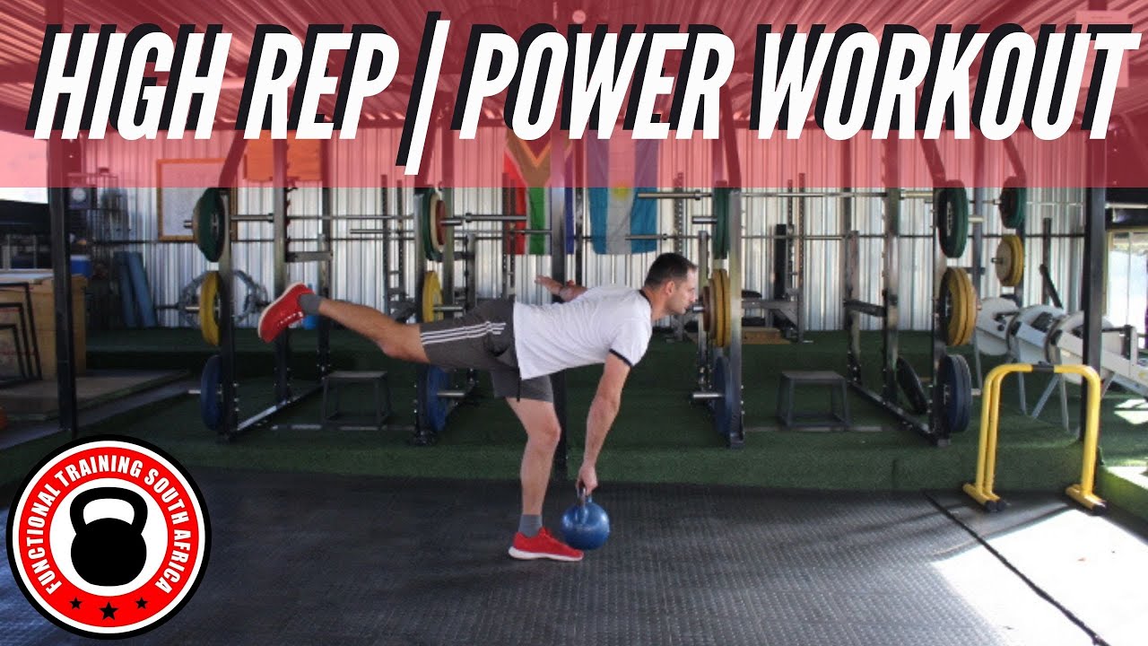 High rep Power workout Kettlebells YouTube