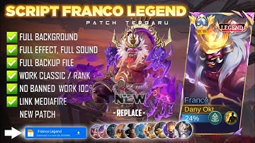 UPDATE Script Skin Franco Legend - King Of Hell No Password | Full Effect Voice | Patch Terbaru