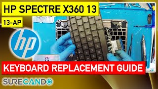 HP Spectre x360 13-ap Keyboard replacement guide. Full disassembly.