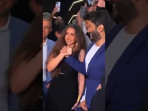 تامر حسني هنا الزاهد من عرض فيلم بحبك