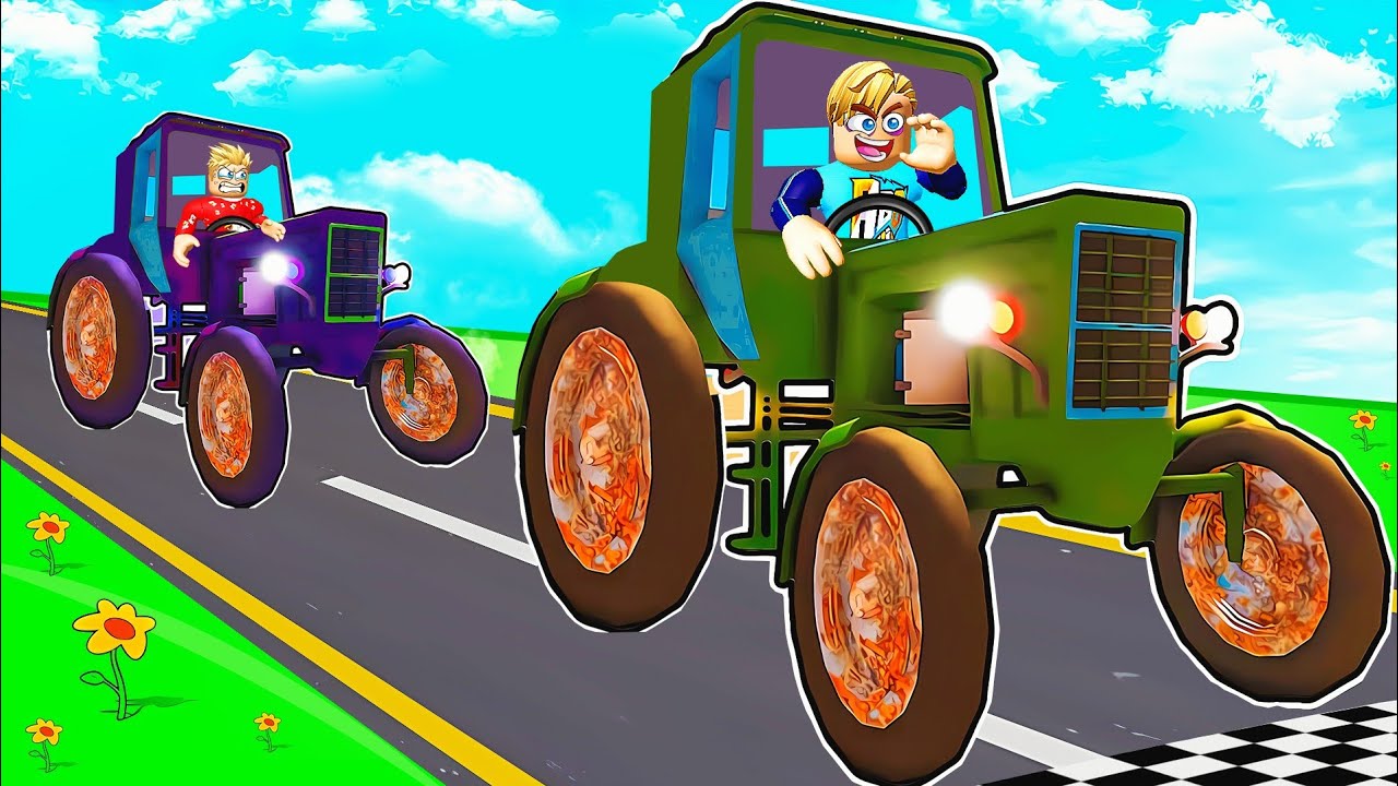 فيلم روبلوكس : سباق جرار ولكن 🚜 ( علي اخطر جبال في العالم ⛰️ ❌ ) جااامد 🔥 !!