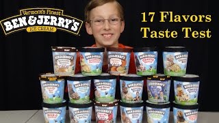 BEN \& JERRY'S ICE CREAM TASTE TEST -- 17 FLAVORS!! | COLLINTV