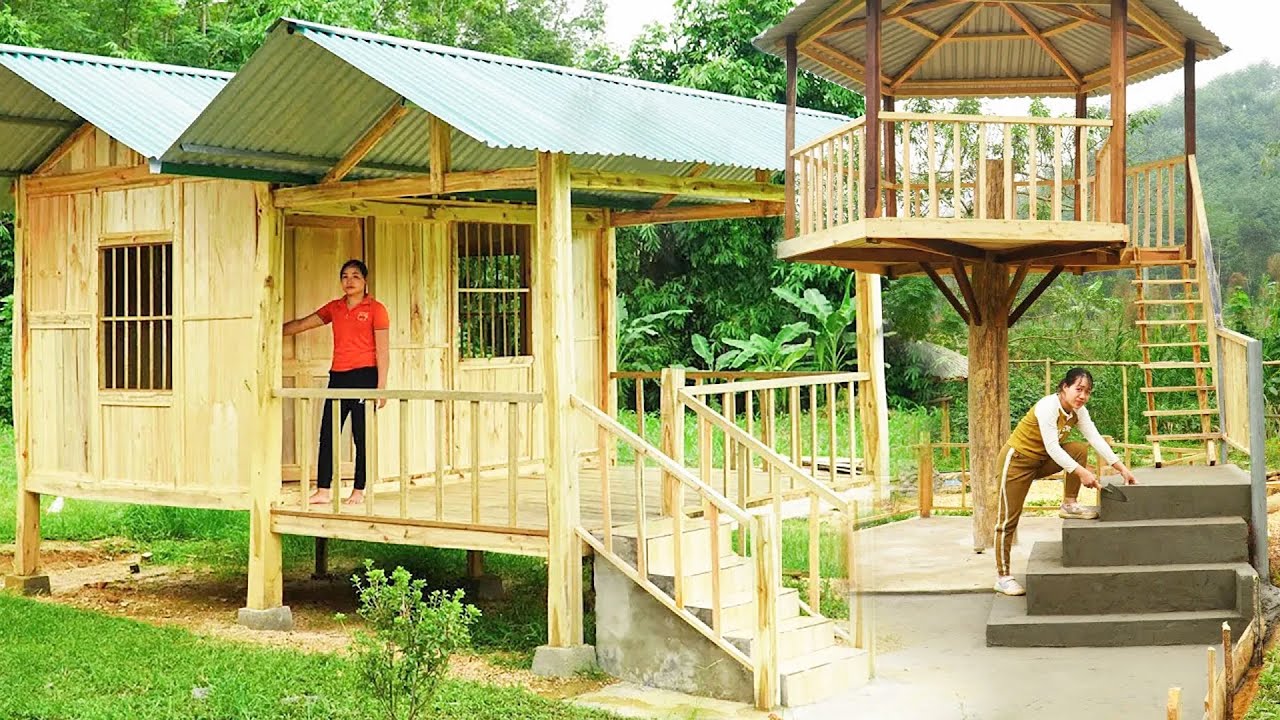 FULL VIDEO : 120 - Day Journey Of Building A Wooden House, a 2-Storey Wooden Sky House Alone