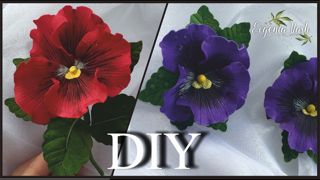 ВИОЛА | АНЮТИНЫ ГЛАЗКИ | УКРАШЕНИЯ СВОИМИ РУКАМИ из ФОАМИРАНА| Flowers from FOAMIRAN