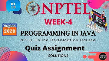 NPTEL Programming in Java Week 4 Quiz Assignment Solutions || August 2020 || Swayam