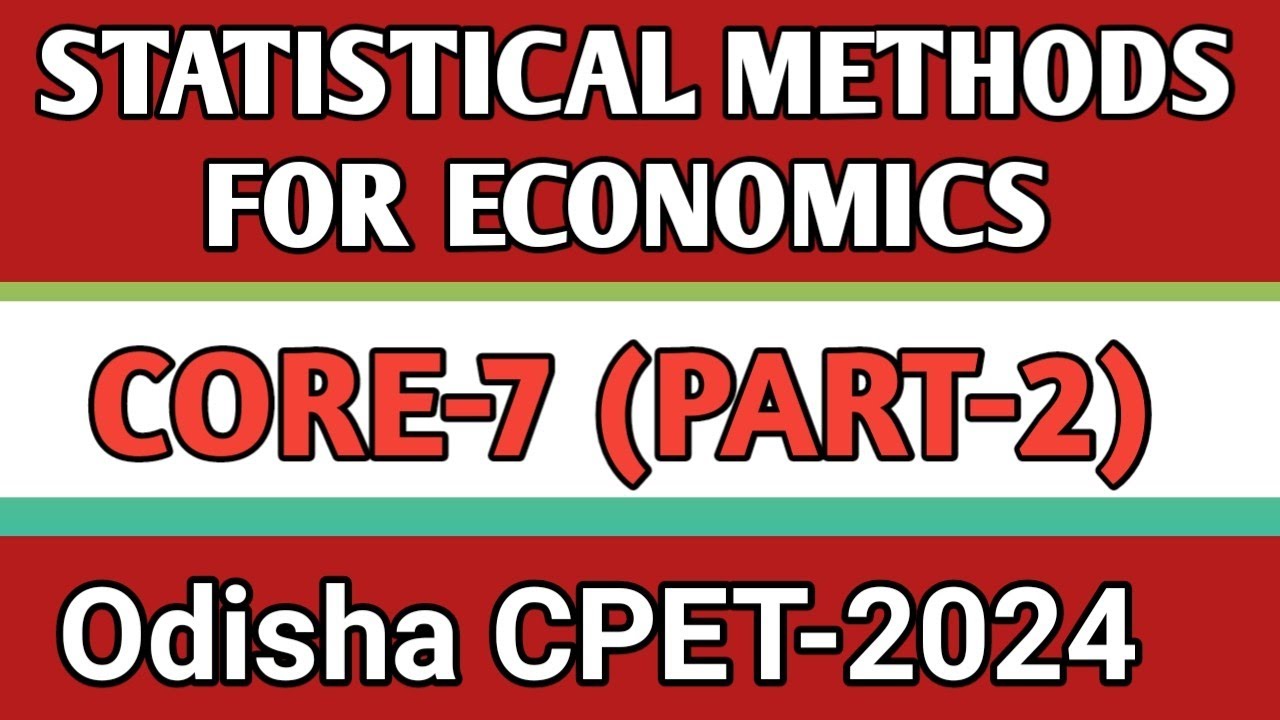 IMPORTANT QUESTIONS ON STATISTICAL METHODS FOR ECONOMICS PART-2 - YouTube
