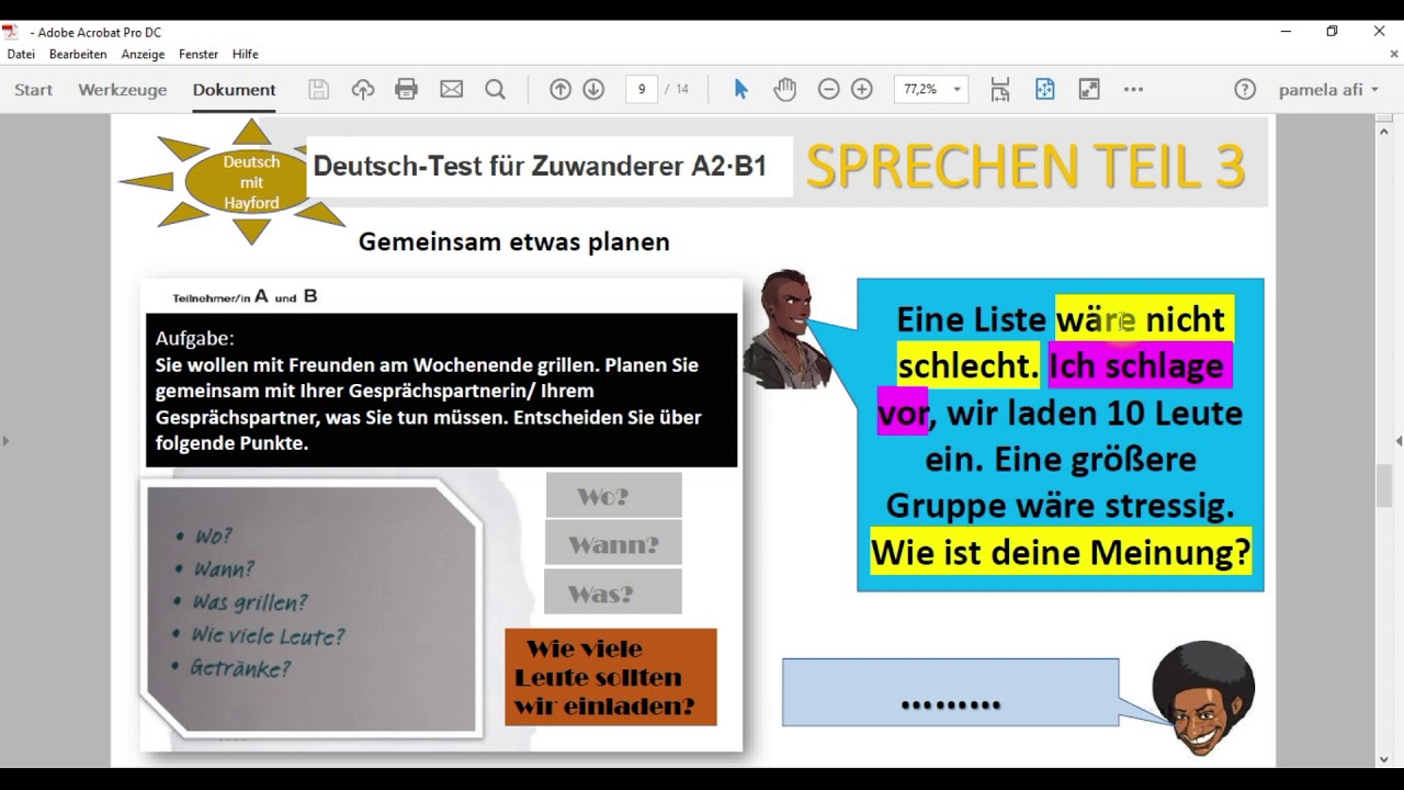 Dtz Sprechen Teil 3 Beispiele DTZ Sprechen, Teil 3 - YouTube