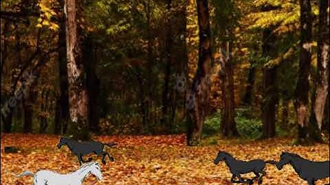 Amiga Shadowfax and Wraith horses in photorealistc forest parallax