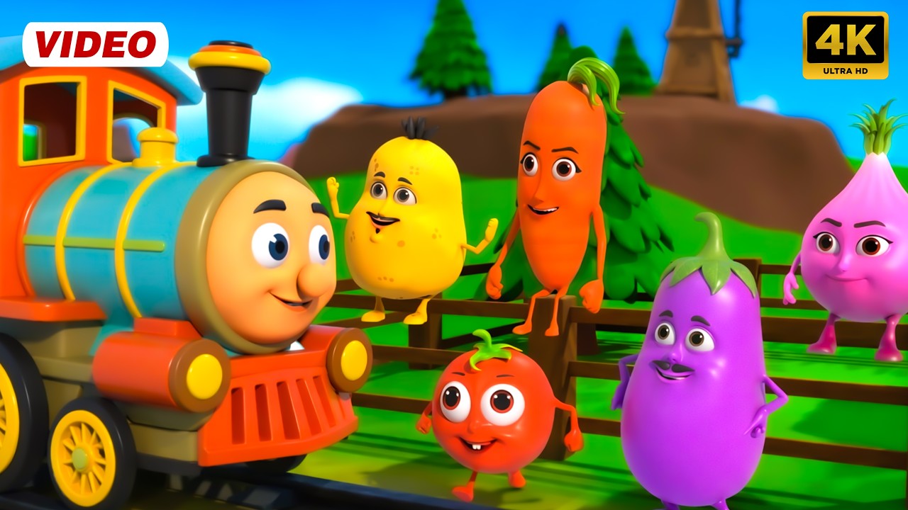 सब्जियों की रेलगाड़ी (छुक छुक रेलगाड़ी) और मनोरंजन से भरपूर राइम्स | Vegetable Train | Jampi Rhymes