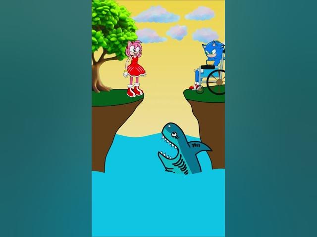 Outline Video Amy Vs Sonic - Deep Sea Shark 🐬  #cartoon #shorts