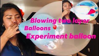 Blowing Two Layer Balloons Blowing Balloon Inside Balloonextremely Loud Popped