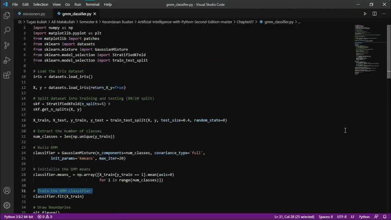 Tugas 3 Kecerdasab Buatan, Gaussian Mixture Models dengan menggunakan ...