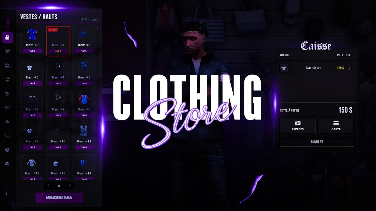 Fivem Advanced Clothes Shop Script - YouTube