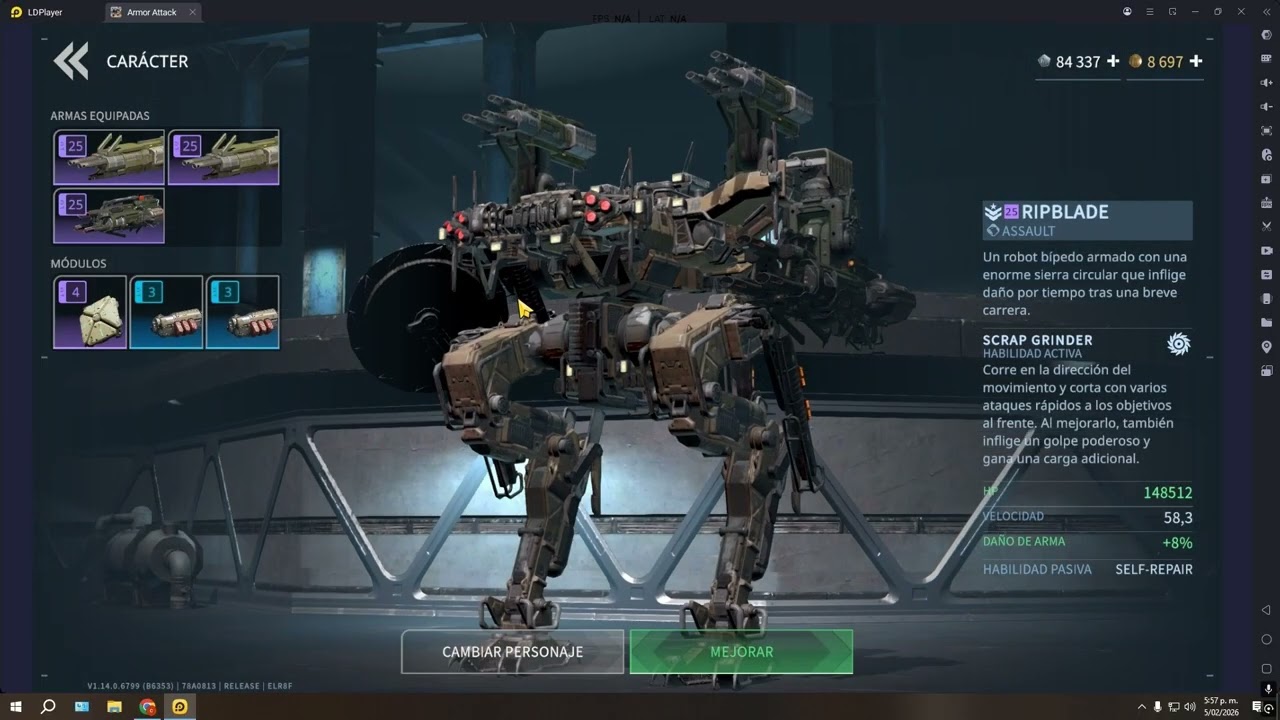 ARMOR ATTACK: update o caos