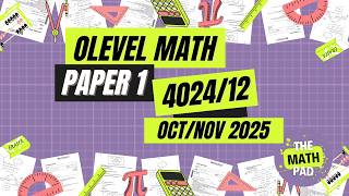 Oct/Nov 2025 | Olevel Math Paper 1 | 4024/12 | CAIE | Solved Past Paper Solution