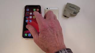 PosiTector 6000 probe post surface coating measurements to iPhone 11