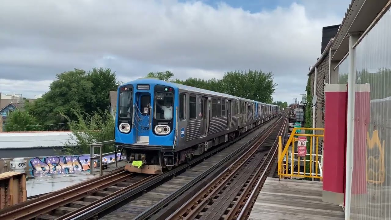 CTA Chicago "L" Blue Line Action @ Western (O'Hare Branch) July 2023