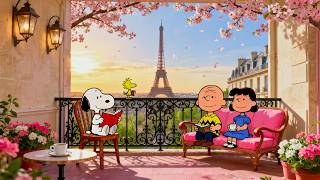 Snoopy Spring Sunset in Paris 🌸📖 Calm Lofi Vibes for Focus & Relax