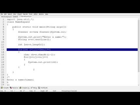 Program to print the given name in Triangle shape with nested for loop ...
