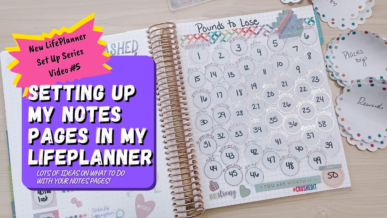 Setting up my Notes Pages in my LifePlanner | Erin Condren Set Up - YouTube