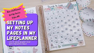 Setting up my Notes Pages in my LifePlanner | Erin Condren Set Up