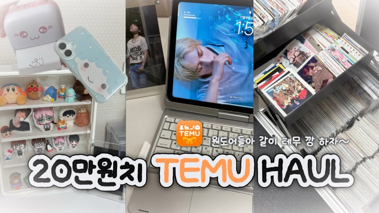 [원도어 브이로그] 귀여운 거 가득.. 20만원치 테무 하울 🙌 | 링프 • 원더로그 • 테무깡 • 덕질품 • 방 꾸미기 • temu • 덕질존