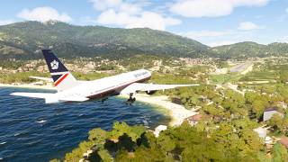 beautiful view of the plane when landing at the airport eps 0400