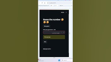 Build a Number guessing game using Python and Streamlit | #Shorts