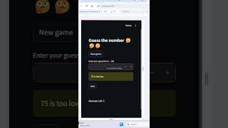 Build a Number guessing game using Python and Streamlit | #Shorts