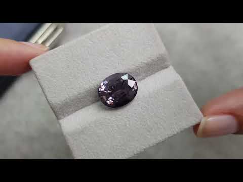 Intense purple gray spinel in oval cut 7.88 ct, Burma Video  № 2