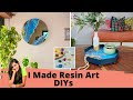 Resin art diys  without expensive supplies  step by step tutorial  resin mirror and tray