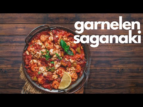 Griechisches Saganaki mit Garnelen | Greek saganaki with prawns