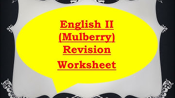Class 1, English Mulberry, Revision 3, UT 1 by Sneha