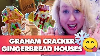 SO FUN! Graham Cracker Gingerbread Houses + Royal Icing Recipe | VIRTUAL COOKIE EXCHANGE COLLAB