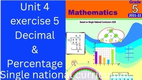 class 5 unit 4 exercise 5 ||Decimal and percentage||single national curriculum||PTB