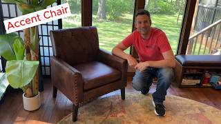 CACFTII Faux Leather Accent Chair Tufted Armchair