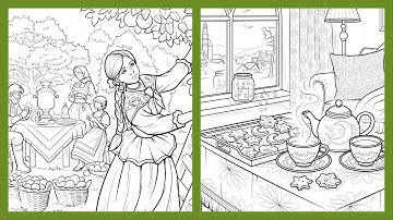 Color by Number  Zen Color app Apple Harvest Picnic & Nighttime Tea by Candlelight #zencolor