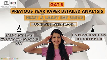 GAT-B Previous Year Paper Detailed Analysis|Most and Least Imp Units|Topics to skip & not to skip