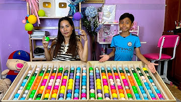 Puzzle Ball Sorting Game Challenge Game IQ Mom vs Son Who is Faster 🔴🟠🟢Ep #155