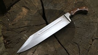 Forging a Bowie knife out of a semi truck leaf spring 2.0.