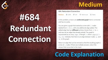 Redundant Connection | Live Coding with Explanation | Leetcode - 684