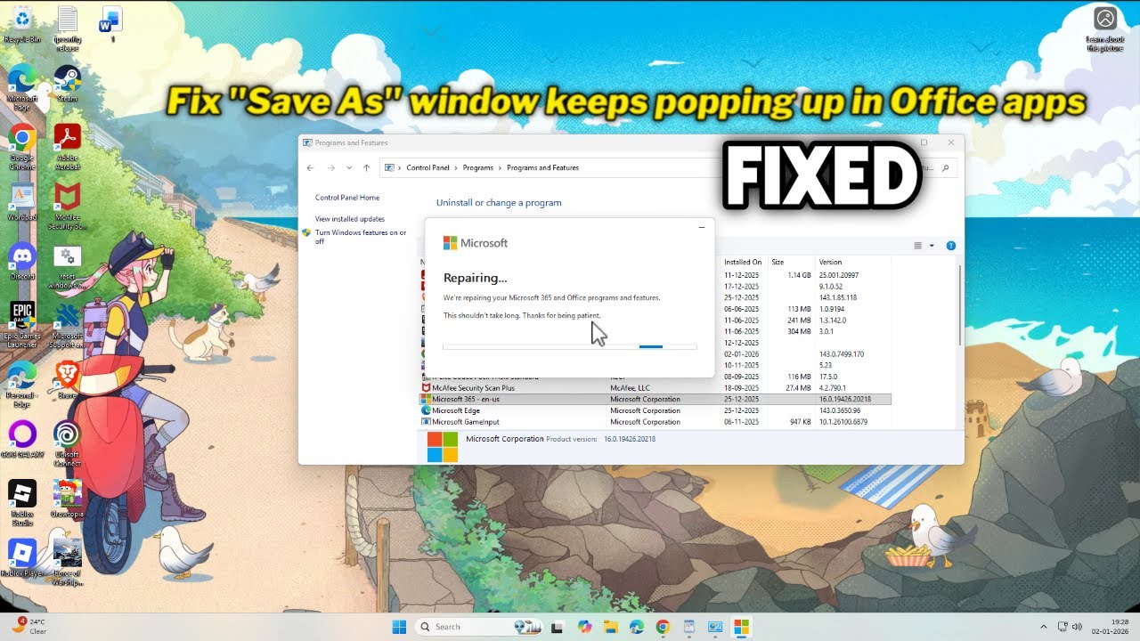 (FIXED) "Save As" window keeps popping up in Office apps - YouTube