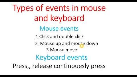 EVENTS IN VISUAL PROGRAMMING MOUSE AND KEYBOARD EVENTS