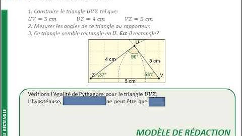 4ème - LE TRIANGLE RECTANGLE - Vérifier si un triangle est rectangle par Pythagore